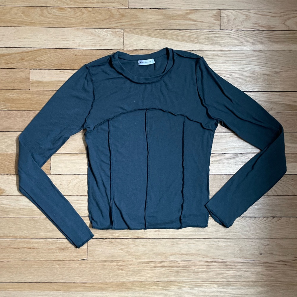 Wasabi Mint Outside Hem Long Sleeve